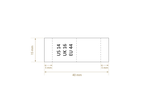 Etichette taglia Model TC-M168