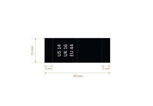 Etichette taglia Model TC-M169
