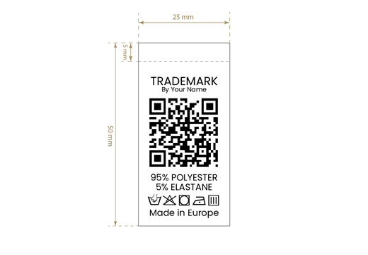 Etichetta di lavaggio con codice QR Modello TC-M183