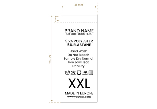 Etichetta di manutenzione con taglia Modello TC-M184