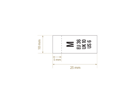 Etichette taglia Model TC-M227